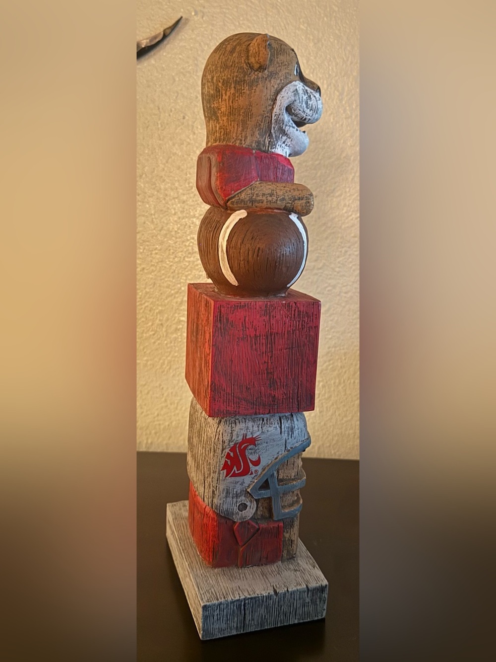 NCAA Washington State Cougars Totem Statue | WSU Decor | Football Collectible - Picture 5 of 6